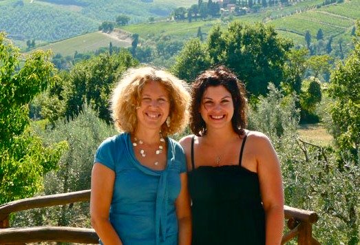Qualified tour guide, Angela (on left), takes visitors out in the Chianti hills on personalized wine tours